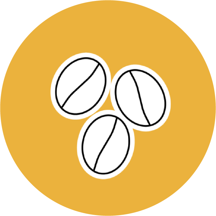 Icono de color amarillo que representa la categoría de café en grano de Catunambú.