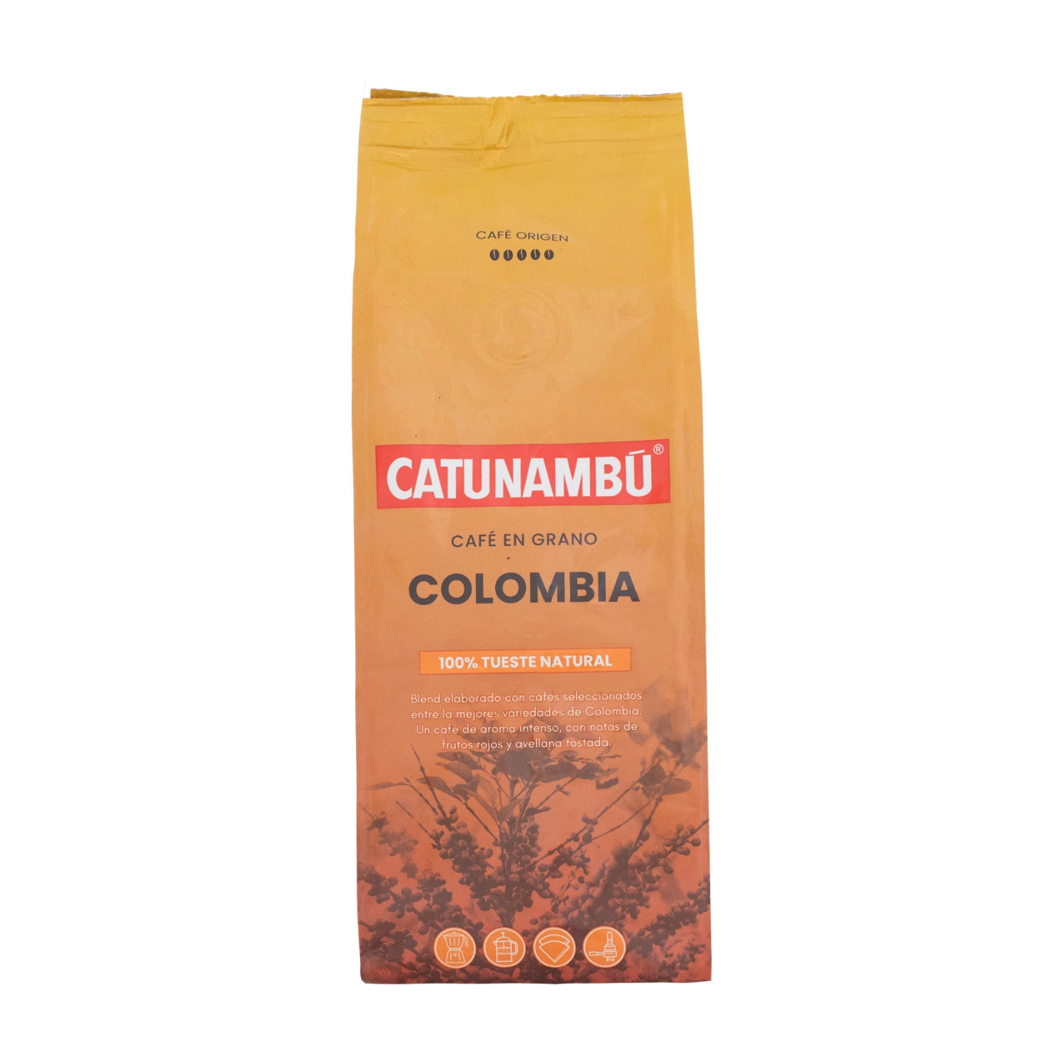 Paquete de café en grano natural Colombia Catunambú de 250gr