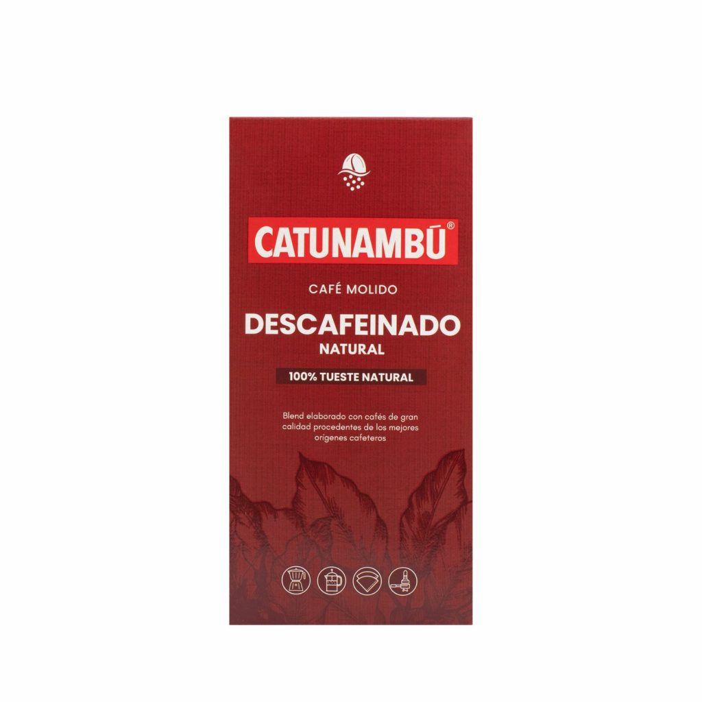 Paquete de café molido Natural Descafeinado Catunambú de 250gr y 500gr.