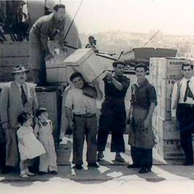 Imagen histórica en la que se ve antiguos trabajadores de Catunambú.